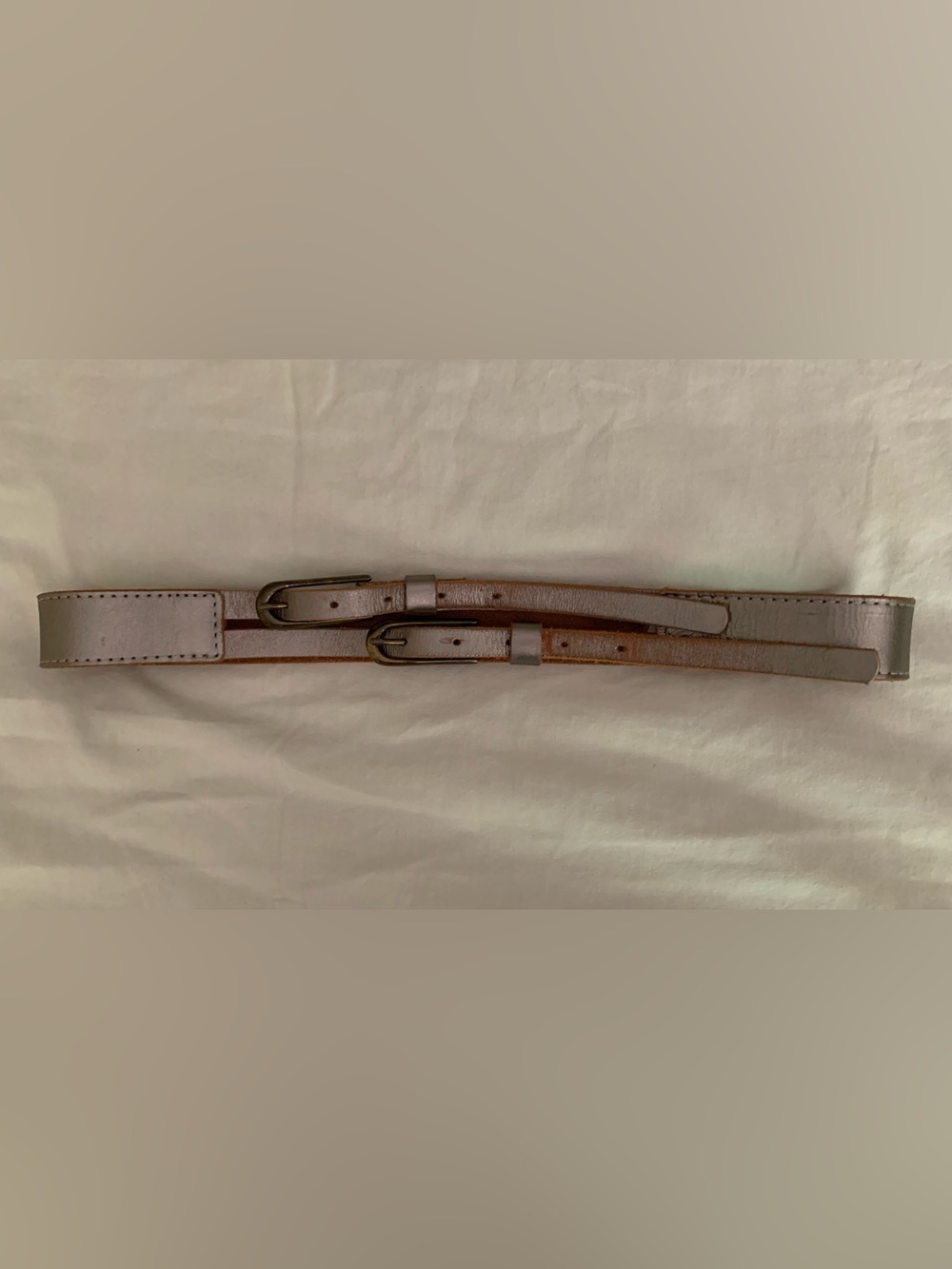 Gap Genuine Leather Double Buckle Belt, Size Medium